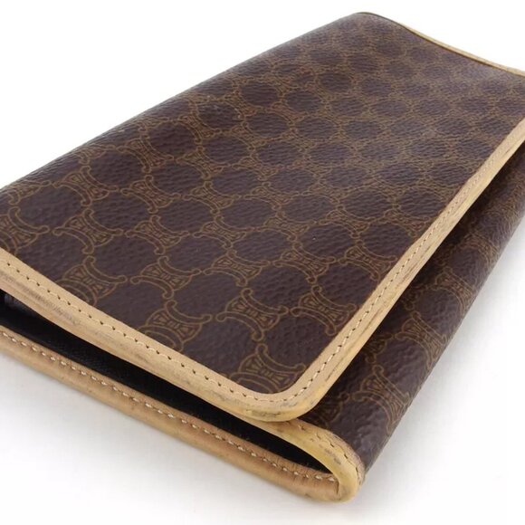 CELINE wallet macadam beige PVC ?~ leather Authentic USED - Picture 3 of 9